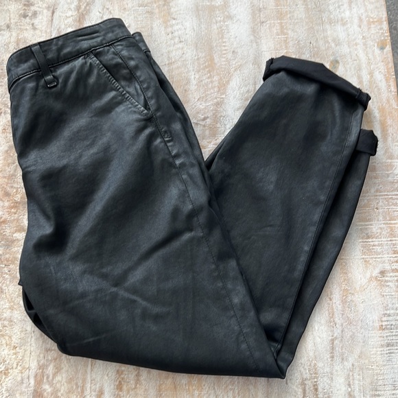 AG Jeans Caden Tailored Trouser Leatherette Jean {Ltt Lt Super Black} 29
